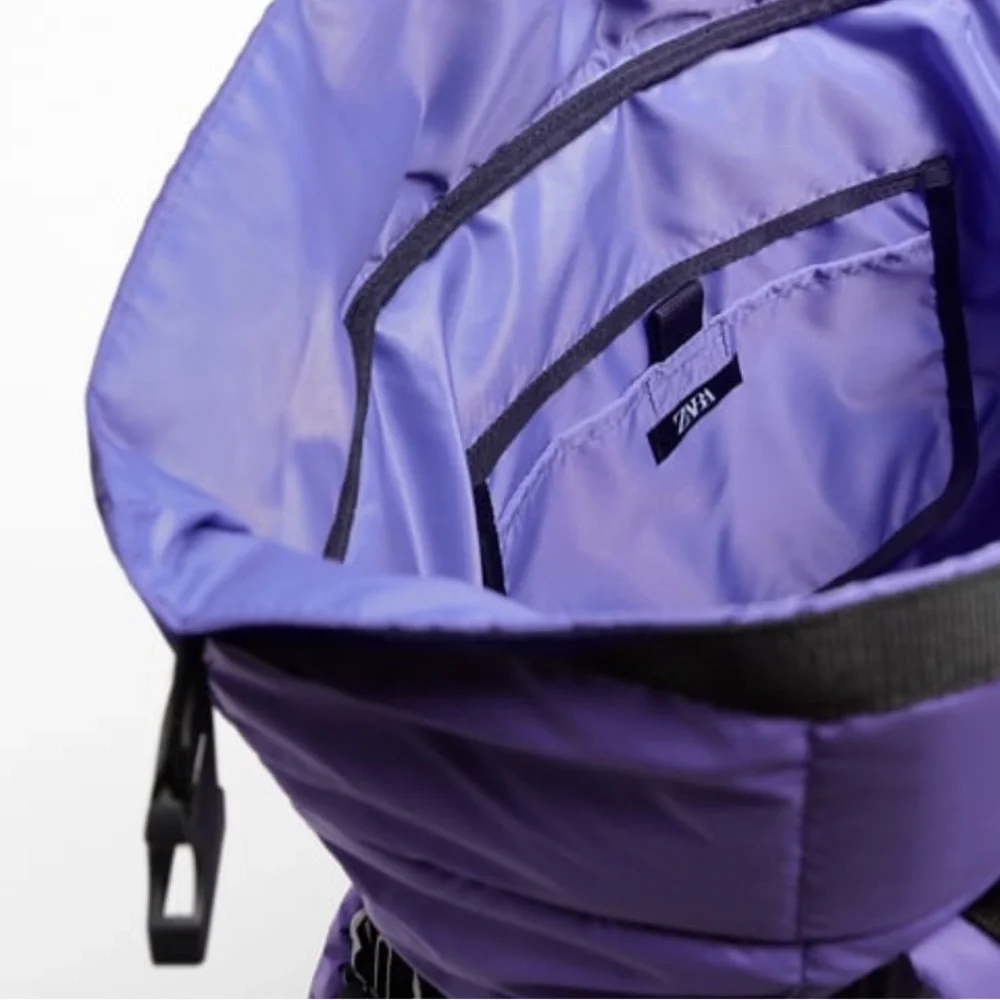 NEW Zara Purple Padded/Inflated Backpack